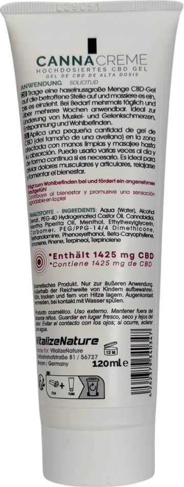 VitalizeNature Gel Crema Cbd Frío 1425mg 120ml