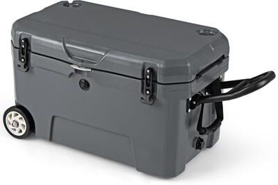 Costway 52 Quart Portable Hard Cooler with 6-Day Ice Retention and Wheels-Gray