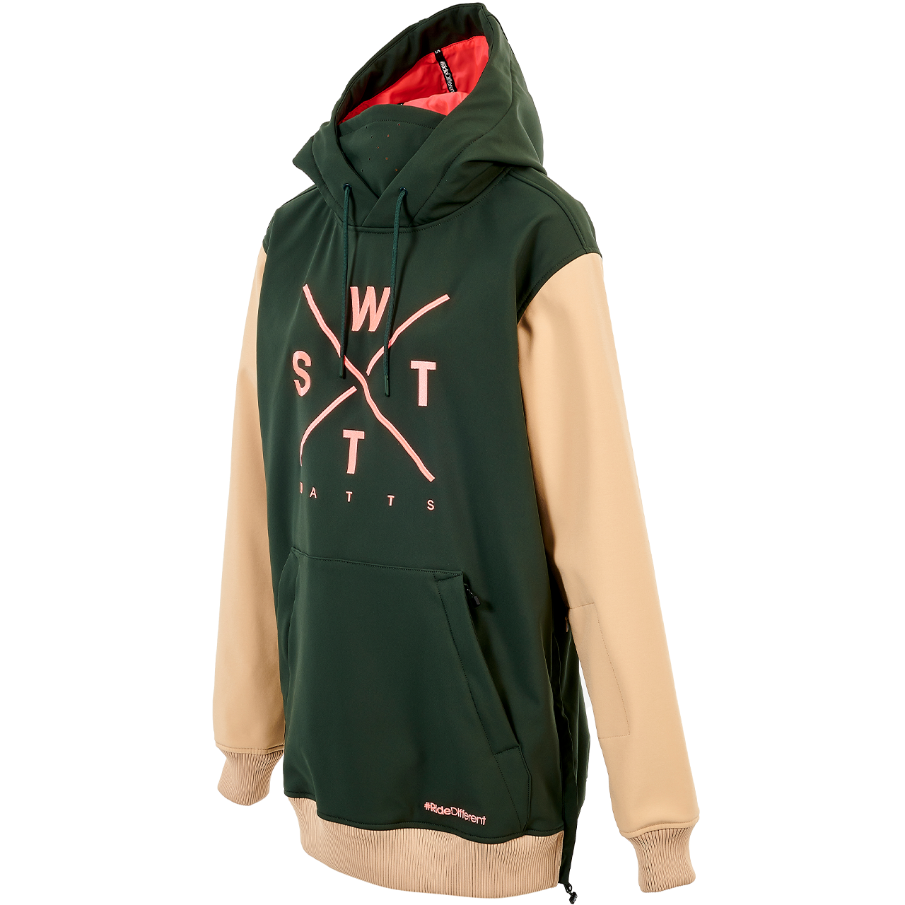 Watts Damen winddichtes Softshell Hoodie ORBITAL forest/beige - S