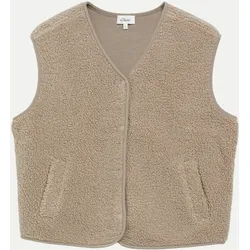 Verkürzte Teddy-Weste Beige 38