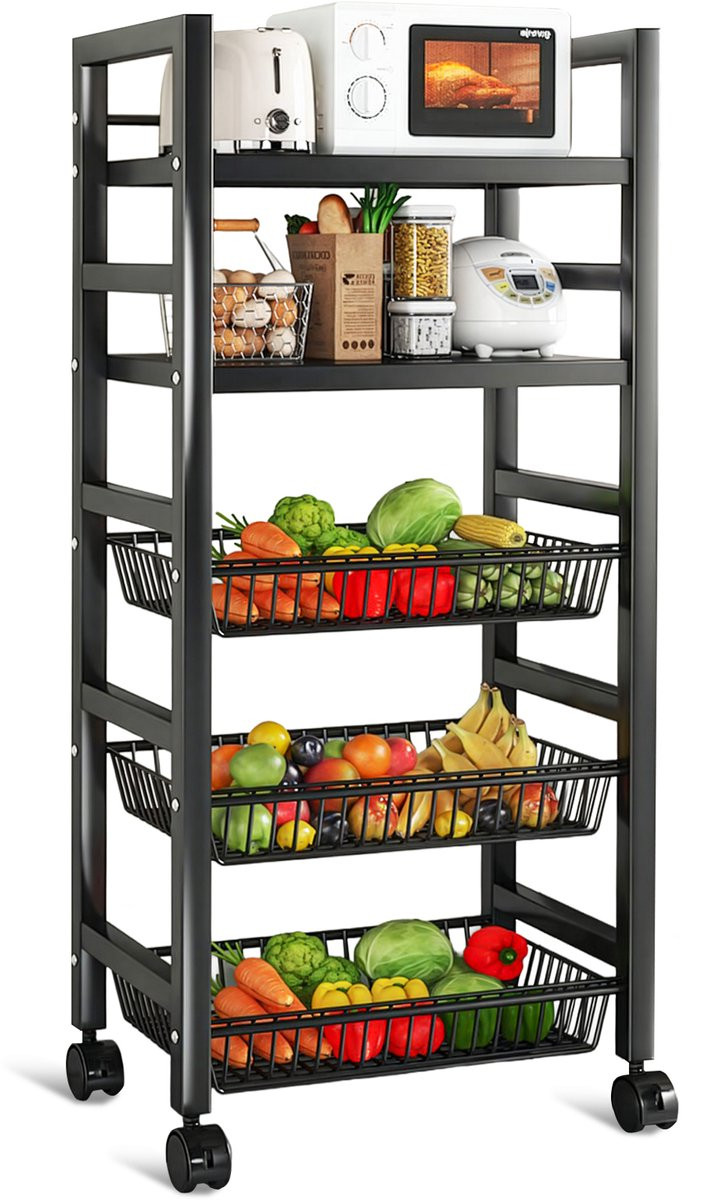 Velox Goods Stevig Opbergrek voor Fruit en Groente - Staand Keukenrek