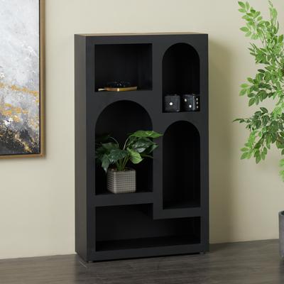 ARCILLA ELEMENTAL Black or Cream Metal 5 Shelf Geometric Storage Shelving Unit