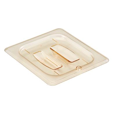 Deckel mit Griff GN 1/6 - Hohe Temperatur - 16.2 x 17.6 cm - Bernsteinfarben - 6er-Set - -. Cambro