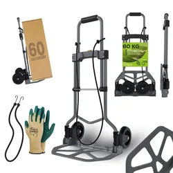 TroniTechnik® Sackkarre SK-02 Handkarre klappbar, Transportkarre bis 60kg, Klappwagen aus Metall - Transportwagen