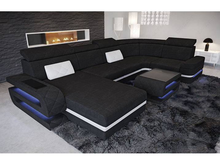 Couchlandschaft Bologna U-Form in Stoff