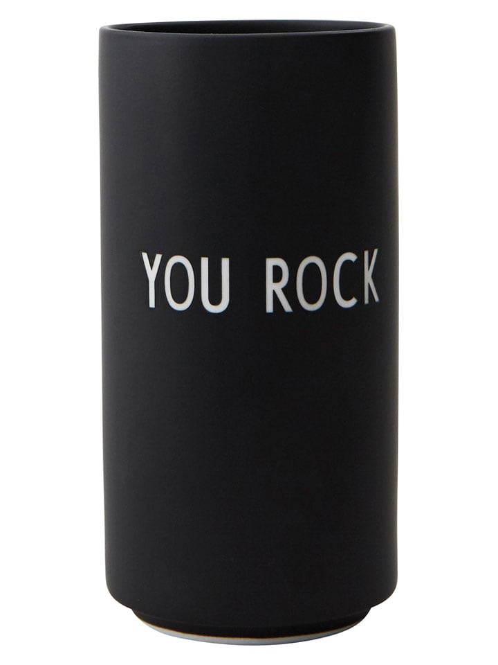 Design Letters Vase "You Rock" in Schwarz - (H)11 x Ø 5,5 cm - onesize