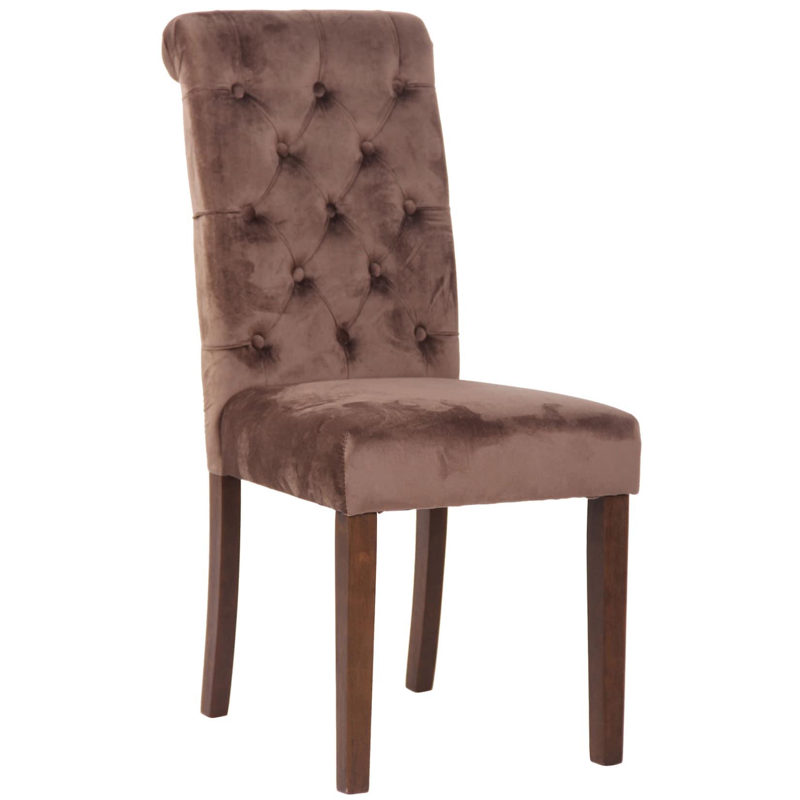 CLP Esszimmerstuhl Lisburn I Samt I Stoff I Polsterstuhl Gesteppt Chesterfield Design