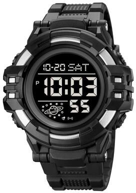 Everyday Crate SKMEI 2003 Digital Sports Watch 50M Waterproof Mens Watch With Dual Time Countdown And EL Backlight silver Black Machine