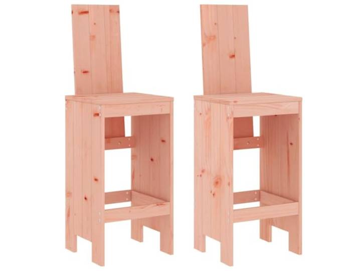 GHVBNMF Barhocker 2er Set Massivholz Douglasie 40x42x120 cm Rustikale Holzstühle mit Rückenlehne und Fußstütze für Terrasse, Balkon und Küche. Hoher Komfort bei jedem Umfeld.