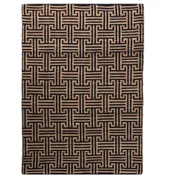 JUTETEPPICH CROFT, geometrisch, Natur-Schwarz, 160 x 230 cm