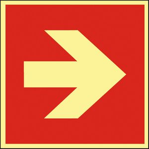 Abtec Hinweisschild ISO 7010 F001, Kunststoff, 15 x 15 cm, Brandschutz, Richtungspfeil