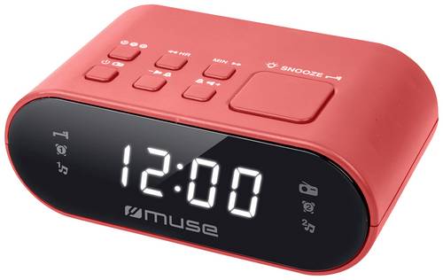 Muse M-10 RED Radiowecker UKW, FM Weckfunktion Rot