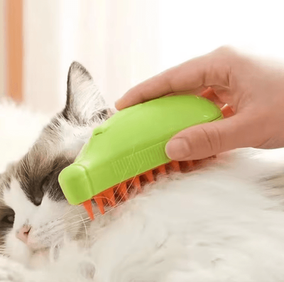 Inspire Picks Cute Pink Silicone Pet Steam Massage Brush Floating Hair Bath And Grooming Comb green
