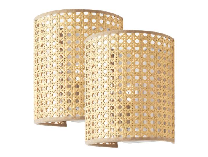 lux.pro Wandleuchte-Set 2 Tlg. Ascot, Beige, Kunststoff, Metall, E27, 16x20x12 cm, Lampen & Leuchten, Innenbeleuchtung, Wandleuchten