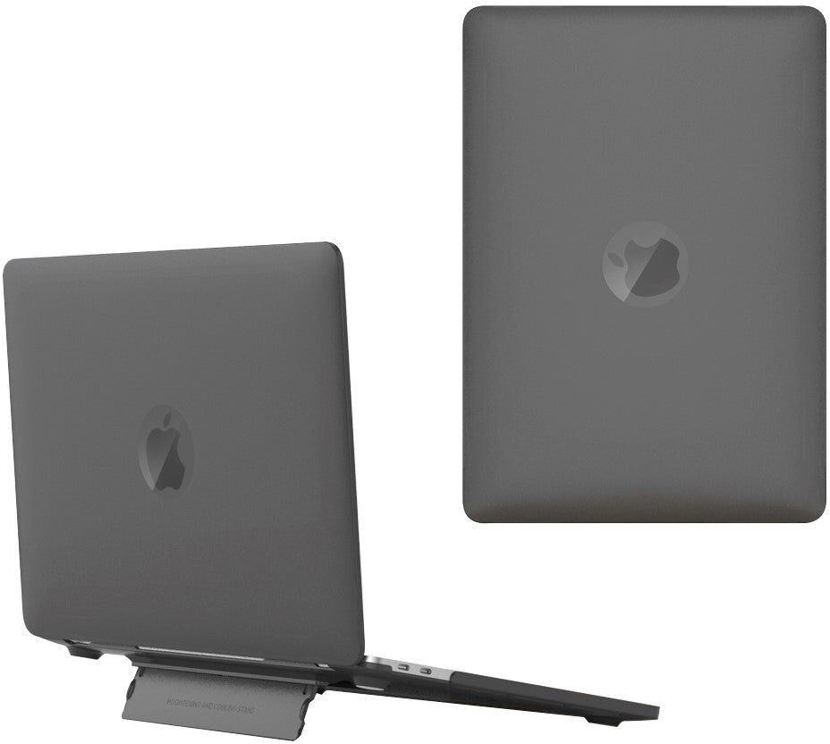 INCOVER Macbook Air 13 (2018-2020) Plastik Cover m. Ståfunktion - Frosted Sort