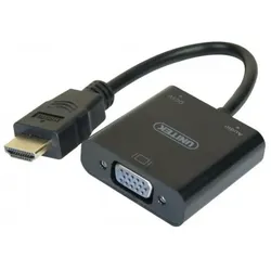 Exertis Connect HDMI zu VGA Konverter mit Audio Wandelt das Audio/Video HDMI Signal zu einem analogen VGA Signal (HDMI, VGA, 15 cm), Data + Video Adapter, Schwarz