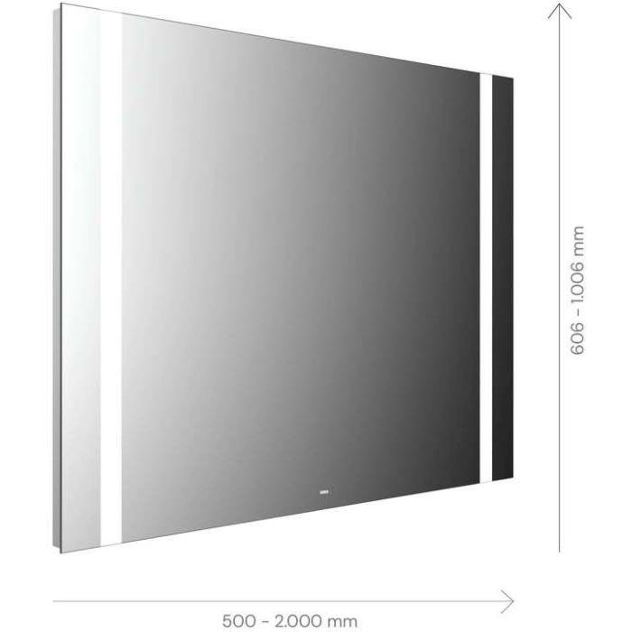 Emco Mi 500 LED-Lichtspiegel 110100007060100 1000 x 706 mm, mit 2 durchgehenden Lichtausschnitten links und rechts