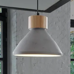 OSRAM Beton Hängelampe CONCRETE WOOD grau Ø 22 cm  E27