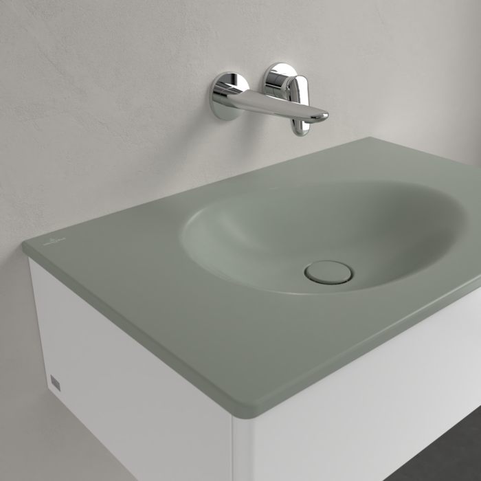 Villeroy und Boch Antao Schrankwaschtisch 4A7583R8 80x50cm, eckig, ohne Überlauf, morning green C-plus