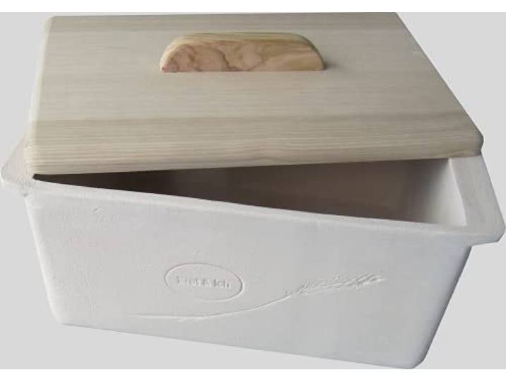 Brotkasten aus Ton unglasiert, mit Tondeckel, ca.10 Ltr Handarbeit