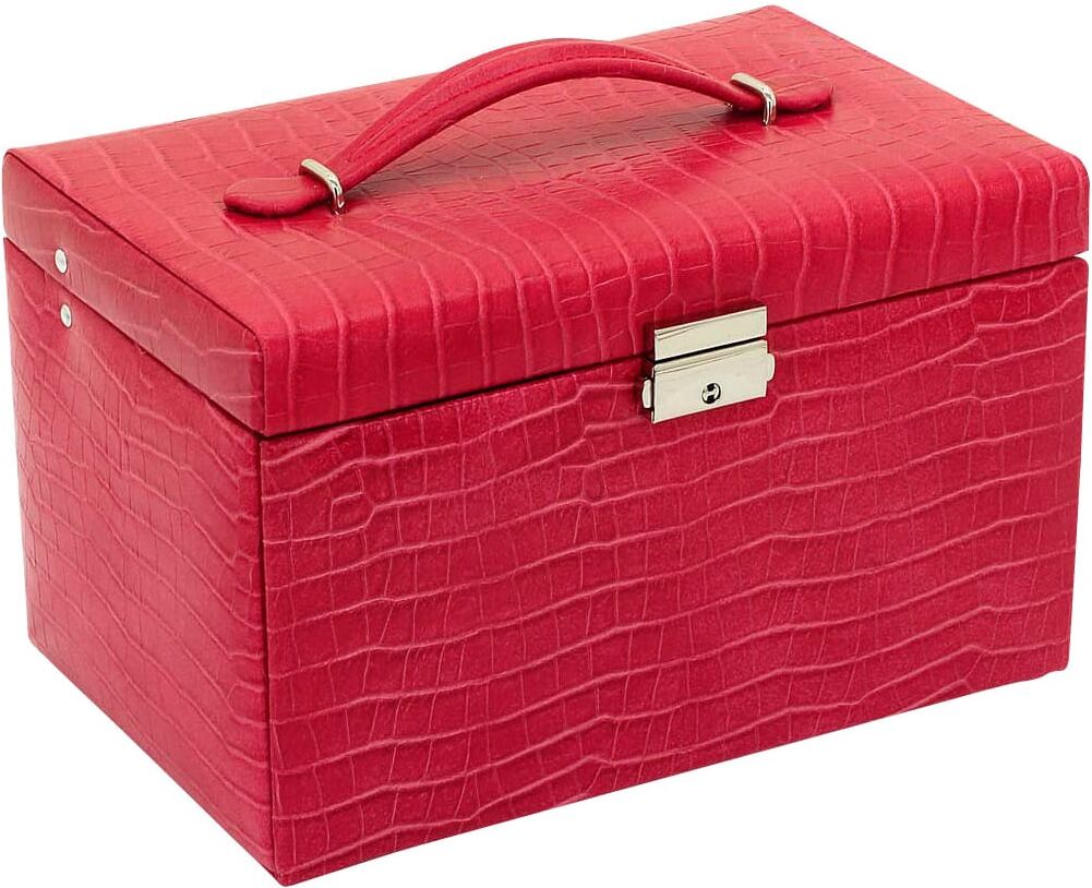 Schmuckkasten LADY, rot, Aufbewahrungsboxen, Damen, Polyurethan, Schmuckkasten