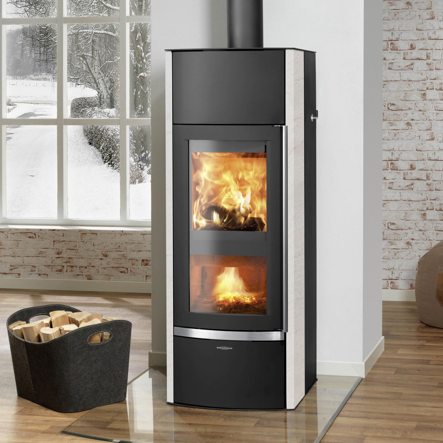 Oranier | Holzvergaserofen | Hektos Aqua 2 | 10,5 kW | Kalkstein Cream