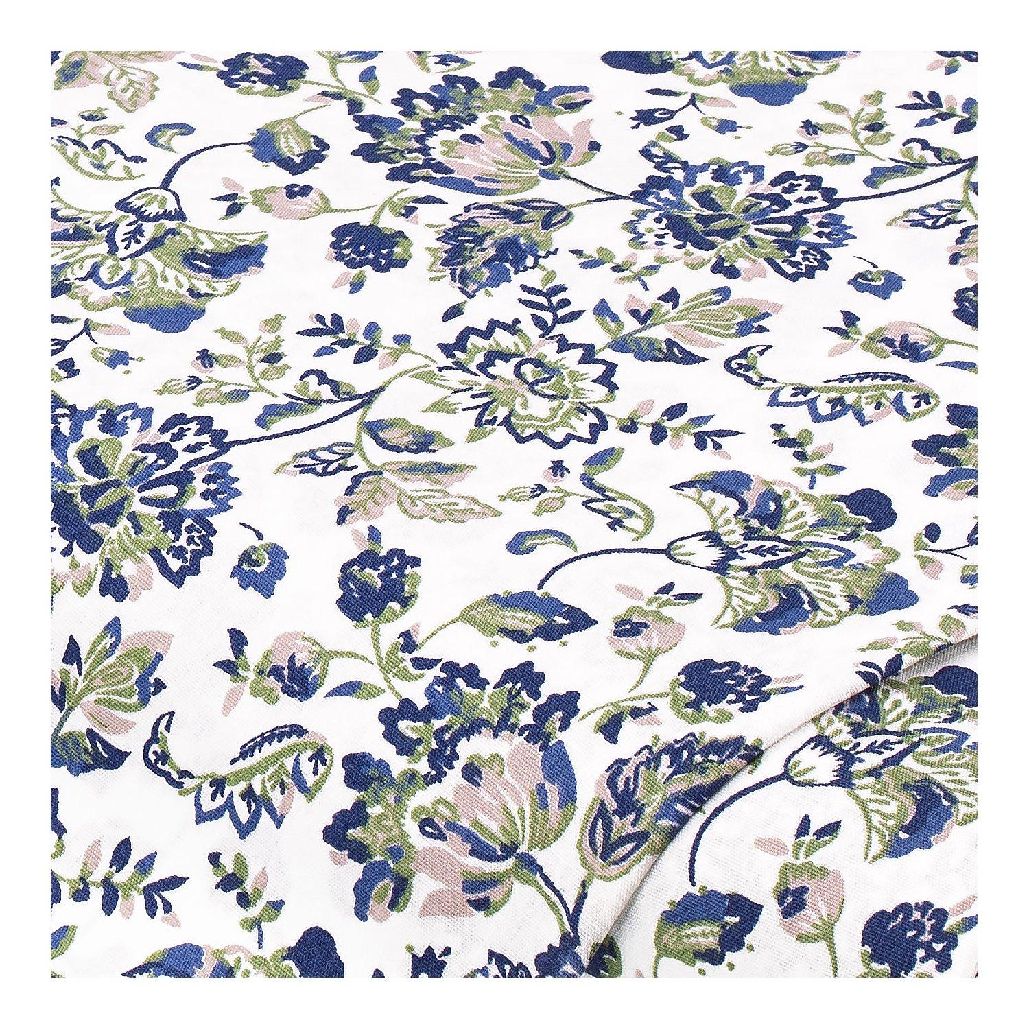 Baumwoll-Trachtenstoff "Blumen-Allover", blau-color
