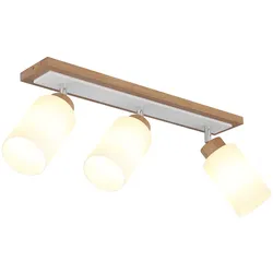 Deckenleuchte Deckenstrahler Wohnzimmerlampe schwenkbar Braun Holz H 22 cm