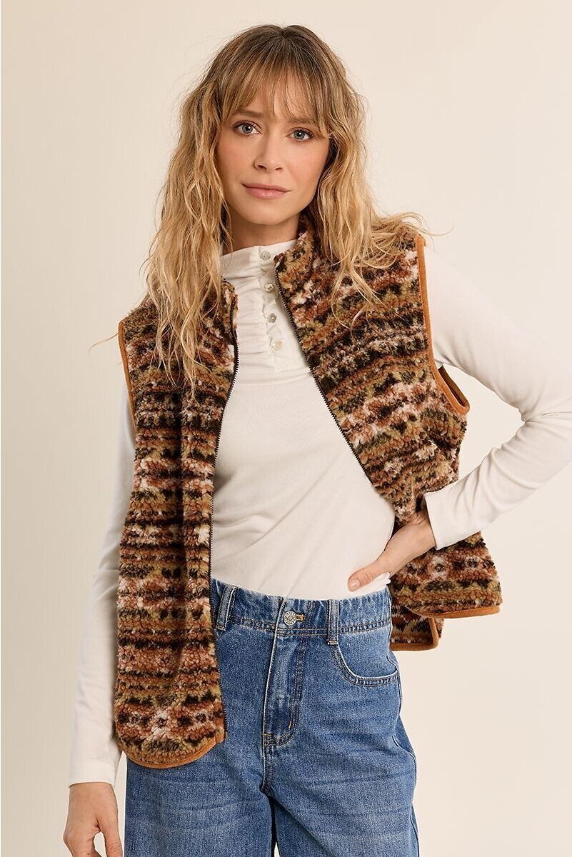 MOLLY BRACKEN Veste polaire imprimée sans manches