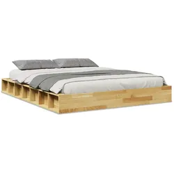 vidaXL Massivholzbett ohne Matratze 140x190 cm Eichenholz