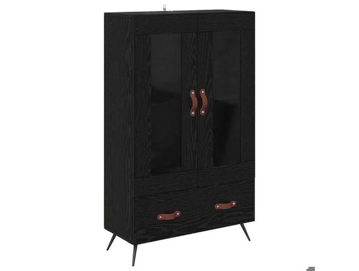 SOLDE D'HIVER®Bibliothèque KENNETH - Armoire haute vitrine - Haut Armoire/Buffet haut - avec tiroir Chêne noir 69 5x31x115cm - 58136