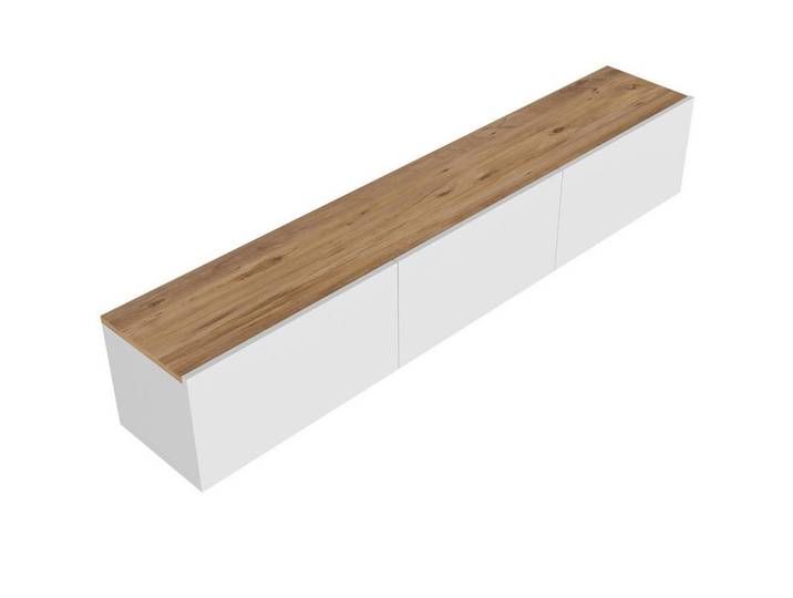 Mid.you Lowboard, Weiss, Kieferfarben, Holzwerkstoff, 150x30x32 cm, hängend, Wohnzimmer, TV Möbel, Lowboards, Lowboards hängend