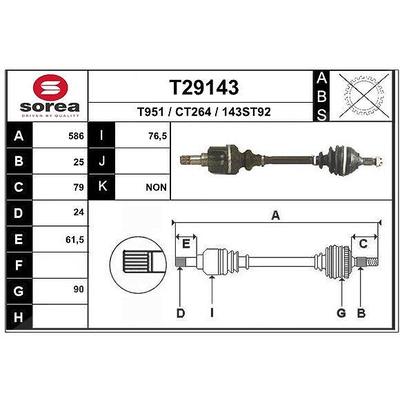 Eai Antriebswelle [Hersteller-Nr. T29143] für Peugeot, Citroën