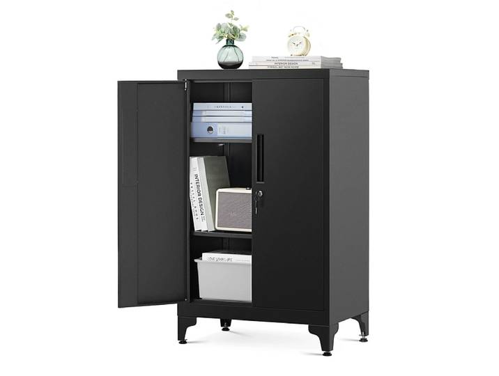 Kommode SONGMICS FABRIK 2 Türen 40x60x99.9cm schwarz edelstahl / antik
