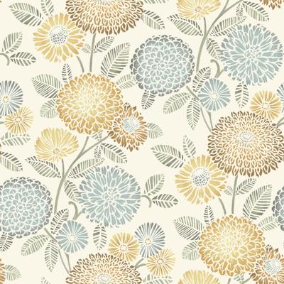 Chesapeake Zalipie Apricot Floral Trail Wallpaper