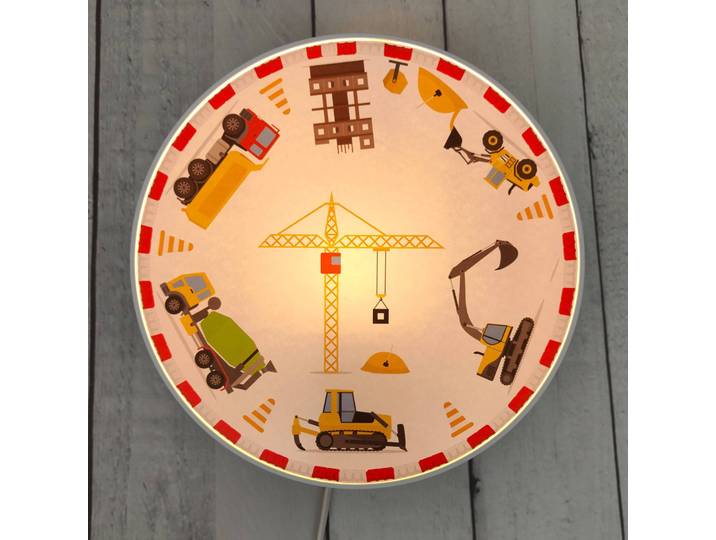 Niermann Standby Wandleuchte Baustelle mit Stecker, Multicolour, für Kinderzimmer, Kunststoff