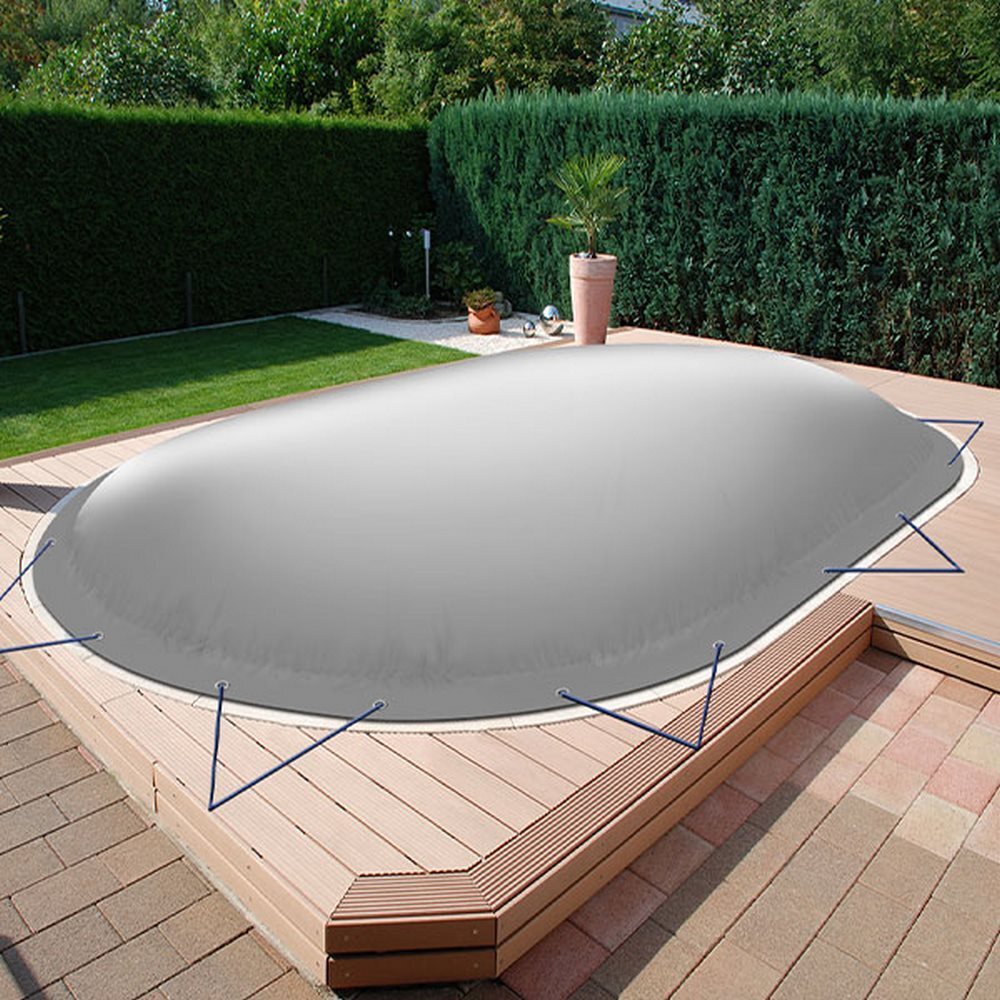 Aufblasbare Poolabdeckung Ovalpool 916 x 460 cm I Oval Pool 9,16 x 4,6 m I grau (RAL7038)