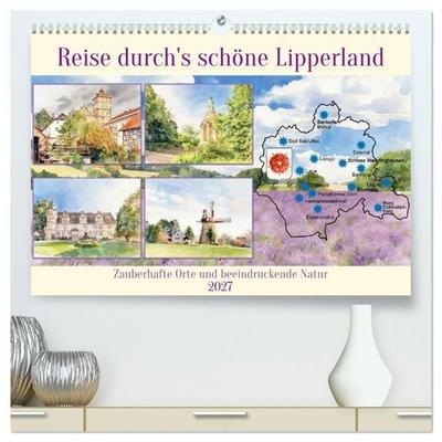 Reise durch's schöne Lipperland (hochwertiger Premium Wandkalender 2027 DIN A2 quer), Kunstdruck in Hochglanz