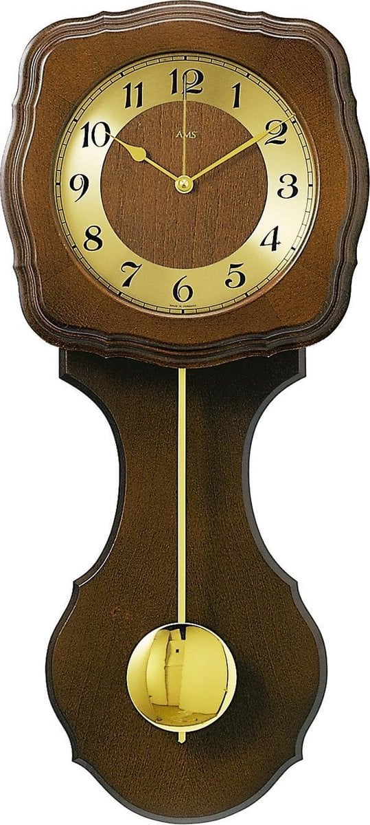 AMS 5162/1 Analoge Wandklok met Slinger in Hout