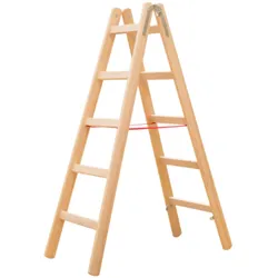 Hymer Holz-Sprossenstehleiter, beidseitig begehbar 2x5