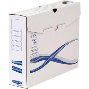 Bankers-Box Archivbox Basic, 4460103, A4+, 80mm Füllhöhe, weiß, für Akten, 10 Stück