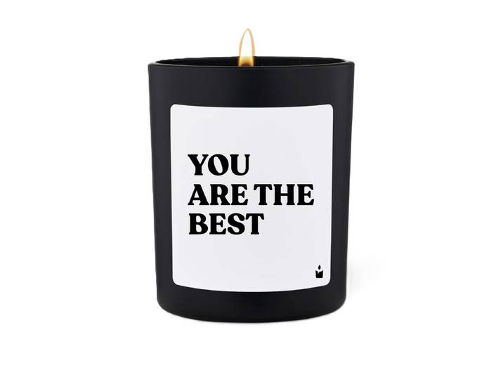 Duftkerze Schwarz Weiss Flowery you are the best