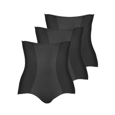 High-Waist-Slip NINA VON C. "3er Pack High Waist Cotton Shape", Damen, Gr. 36, schwarz, Obermaterial: 82% Baumwolle CO. 18% Elasthan EL., Unterhosen