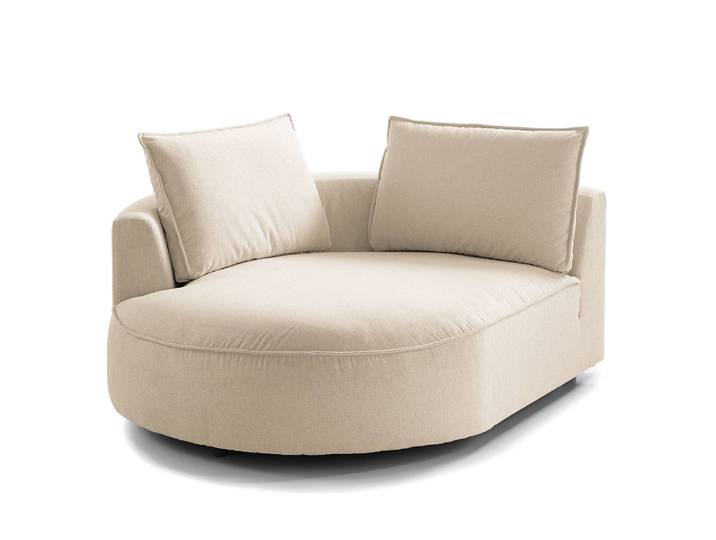 Modulottomane Beige/Beige Webstoff Saia 126 x 154cm Ausrichtung links Modern