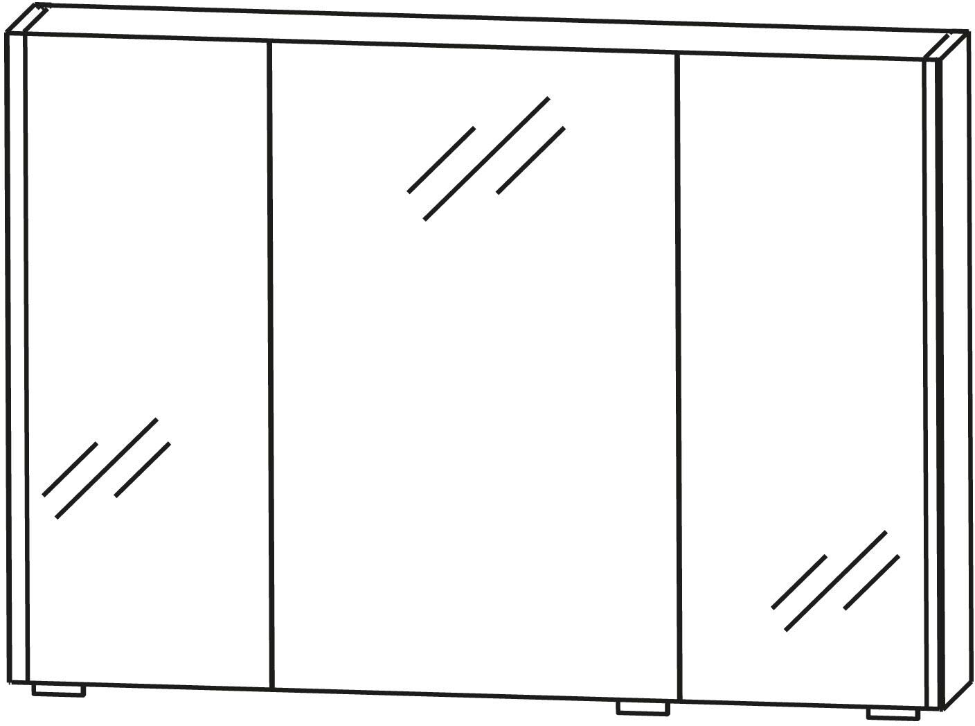 Puris Linea Spiegelschrank 100 cm mit 2 LED-Beleuchtungsprofilen