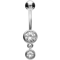 Titan Bananabell mit 925er Silber-Design 2 KRISTALLE