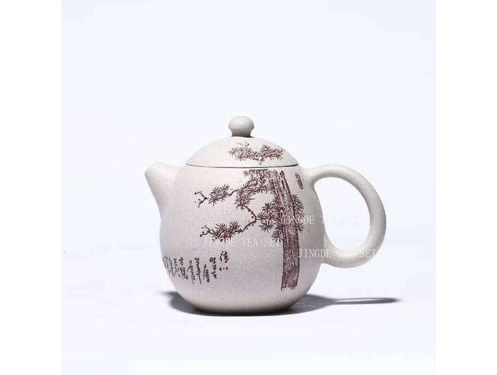 Yixing Yixing – Pot en argile violette de 220ml, Original, minéral, blanc, boue de Duan, œuf de Dragon fait à la main, Pot de beauté, théière