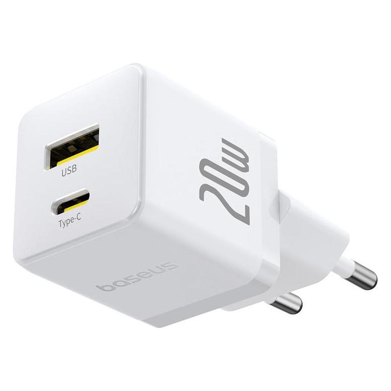 Baseus 20W Netzteil 1xUSB 1xUSB-C P10111608213-01 (20 W, 2 Ports) (P10111608213-01)