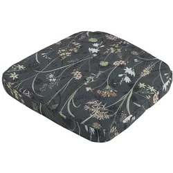 Natura Punto, Sitzkissen, Stuhlkissen Outdoor, Blumenmuster anthrazit, 48 x 48 cm (48 x 48 cm)