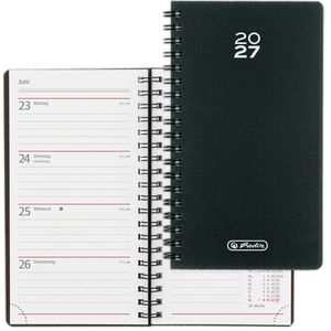 Herlitz Taschenkalender 400207871, Folie, Jahr 2027, 1 Woche auf 2 Seiten, Softcover, A6